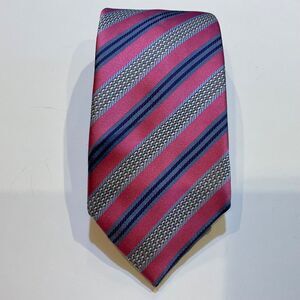Vtg.  XMI Platinum 100% Italian Silk Men’s Neck Tie USA 60” pink purple Silver